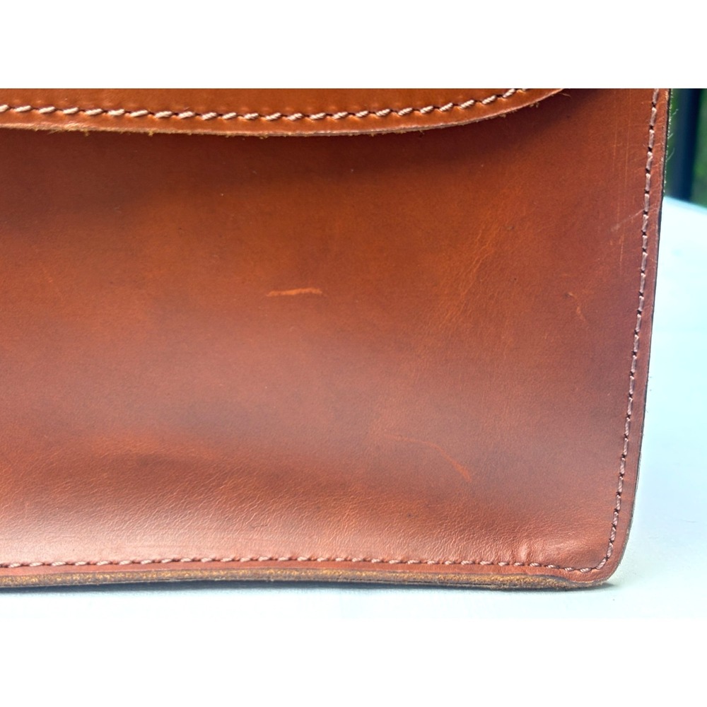 WILL Full Grain Leather Simple Backpack Purse Tan Unlined Magnetic Closure EUC - Picture 15 of 16